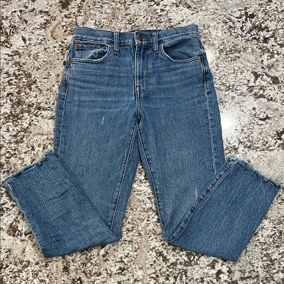 Madewell Classic Blue Straight Leg Jeans - Picture 1 of 15